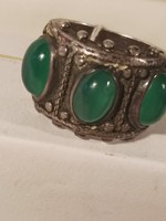 Zöldköves ezüst gyűrű