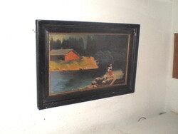 Oil, wood painting