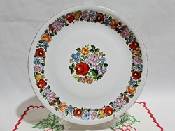 Eredeti kézzel festett Kalocsai porcelán fali tál, tányér 23,5 cm átmérő