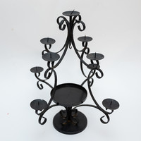 Wrought iron candle holder for 9 candles + 1 middle one