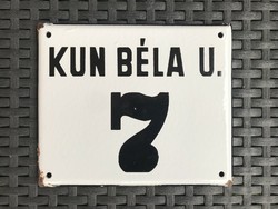 Béla Kun u. 7 - House number plate (enamel plate, enamel plate)