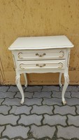 Chippendale style whitish cream bedside table