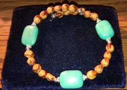 Navajo ghost bead handcrafted turquoise and utah juniper talisman jewelry bracelet from monument valley