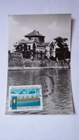 Old postcard with stamp: xvii. Tata Women's European Rowing Championship 1970