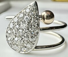 637T. 1 Forintról! DESIGNER Accant Gyémánt (0,5 Ct) 14k Fehérarany (3,1 g) gyűrű, hófehér, hibátlan!