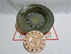 2 István teimel Óbanya ceramic wall bowls, plates 13 and 29 cm