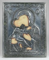 1L418 Mary with child plate icon 22.5 X 18.5 Cm
