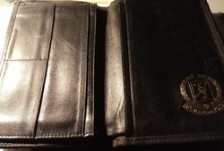 Black leather briefcase wallet case gift item from the public employees' union 1990