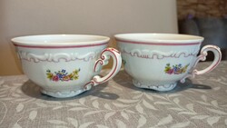 2 Zsolnay flower tea cups, mugs