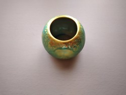 Zsolnay zöld-arany színű eozin gömb váza