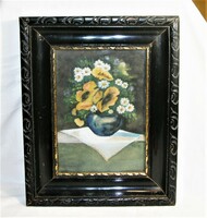 Still life glazed in a beautiful old frame