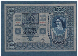1000 Korona 1902 Deutschösterreich bélyegzéssel a német nyelvű  Hátoldalon RITKA EF- aUNC