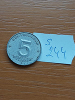 German ndk 5 pfennig 1952 e e (muldenhuetten like, freiberg), alu. S244