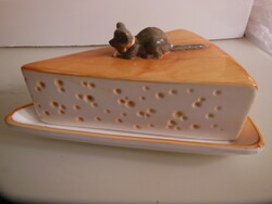 Cheese holder - mouse knife - 26 x 20 x 11 cm - ceramic - German - flawless