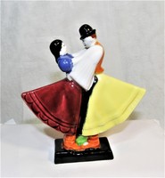 Táncoló pár - Ritka Bodrogkeresztúri kerámia figura