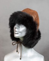 Női téli sapka, kalap, igazi szőrme, róka és mappásított irha