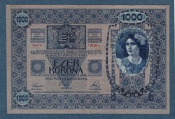 1000 Korona 1902 Deutschösterreich + ECHT bélyegzéssel a német nyelvű  Hátoldalon RITKA
