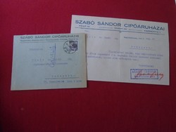 Del007.16 Old letter and invoice 1927 - shoe stores of Sándor Szabó in Nagykanizsa
