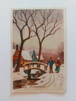 Old New Year's postcard postcard snowy landscape