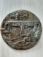 Ritka Biatorbágy bronz plakett  11 cm