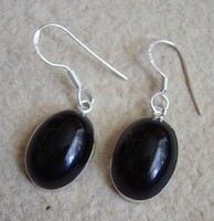 925 Silver earrings with natural (untreated) onyx