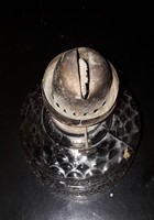 Glass kerosene lamp container with burner