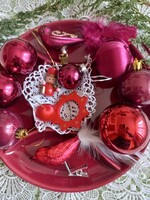 Christmas tree decorations in one, burgundy-red