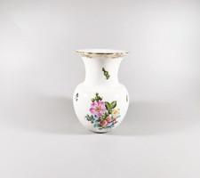 Herendi, bouquet de saxe d'or (bs-do) hand-painted porcelain vase, flawless! (J300)