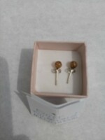 Amber earrings with silver sockets for sale.