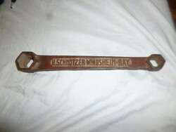Iron wrench with antique inscription 28.5 cm