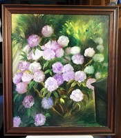 Dazzling, large-scale still life, in a beautiful frame (approx. 70 X 80)