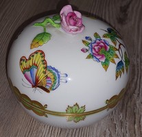 Herend Victoria pattern, rose petal, butterfly, flawless bonbonier, g151/vbo