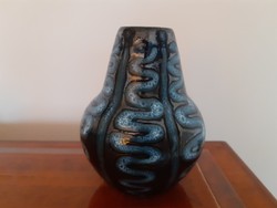 Retro vase ceramic blue mini old decorative vase