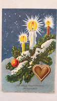 Old Christmas card gingerbread pattern postcard