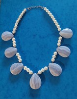 Beautiful chalcedony, tekla pearl necklace