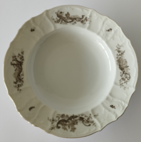 Set of 6 beautifully marked antique haas & czjzek fine thin porcelain deep plates