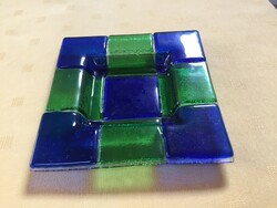 Murano style blue-green glass bowl, handmade