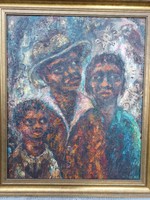 Large scale painting of Negro people