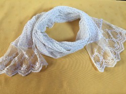 A very feminine white lace thin scarf