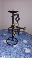 Old figural candle holder, Danish, from the 1950s, made of metal and cast iron