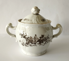 Beautiful marked antique haas & czjzek porcelain large sugar bowl