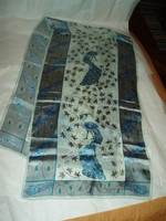 Vintage genuine silk peacock motif scarf
