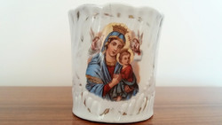 Antik szentképes régi porcelán bögre csésze 9 cm