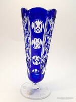 Kék (Ajka?) kristály váza