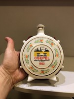 Csepel fans! Csepel művek mv founded in 1892, commemorative porcelain water bottle from Hólloháza