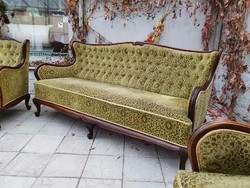 Antique neo-baroque winged sofa set 1+1+3