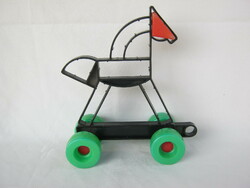 Retro plastic pull toy horse