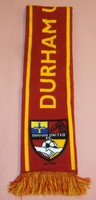 Durham united f,c, knitted pusher/ supporter's scarf.