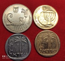 Izrael.4 db 10 névértékű érme