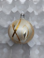 Retro glass Christmas tree ornament old painted sphere 1 pc